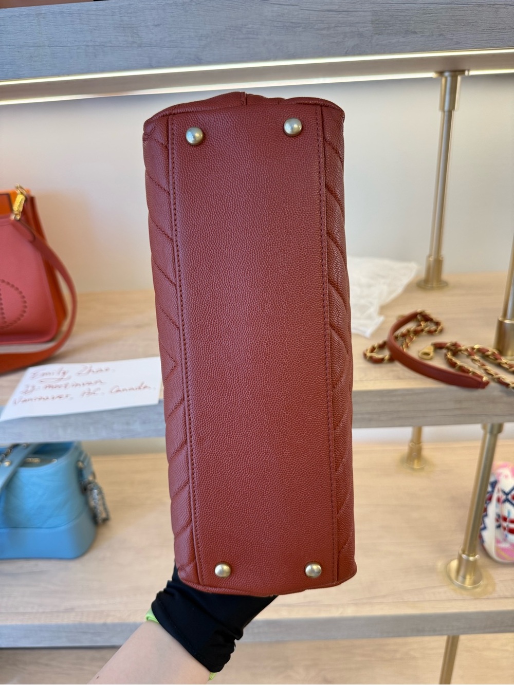 ❌SOLD❌Chanel Quilted Top Handle Bag in Deep Red - Picture 16 of 17